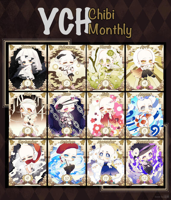 $20 Chibi Monthly YCH unlimited slot ▹you can choose any outfit (or the outfit as ych) more details